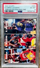 SkyBox 1993-94 NBA Hoops Jordan/Wilkins/Malone Scoring Leaders #283 PSA 6