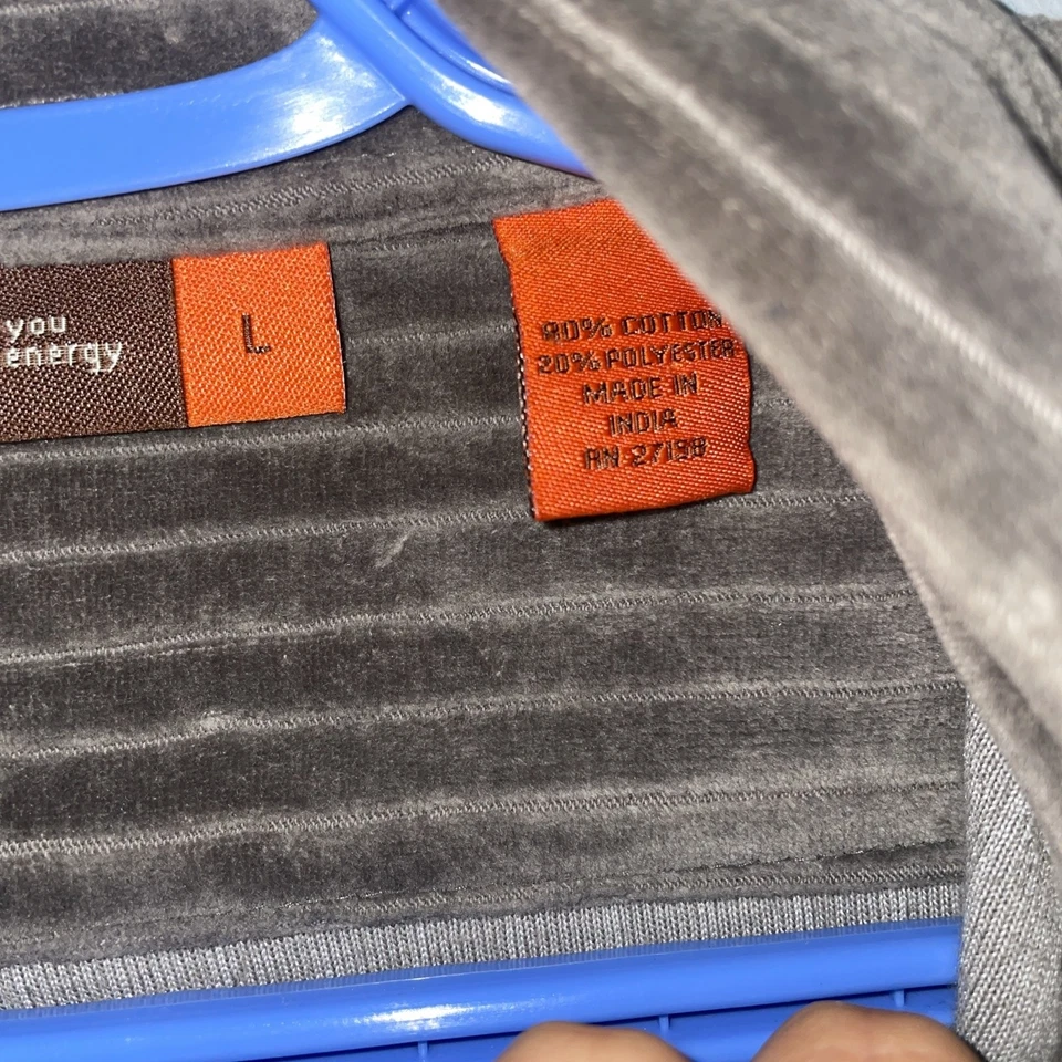 Camisa Nyne Para Hombres Grande Gris Terciopelo Pana Abotonada Manga Larga Suave Informal Top Foto 3 de 4