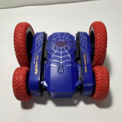 Marvel Spider Car RC Truck Stunt Vehicle Blue, Red Wheels, Plastic Toy Grade