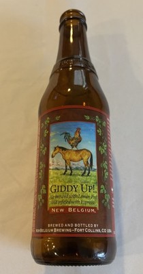 New Belgium GIDDY-UP Beer Bottle CO 12 oz Glass Ft Collins - 2009 Discontinued