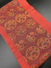 Kimono Konjaku Club Luxury Pure Silk Obi Nagoya Pattern Round Crest Japan