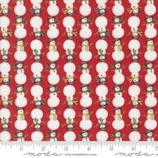 Winter Friends Berry Red Snowman 44" fabric by Moda, 56135 17, cotton