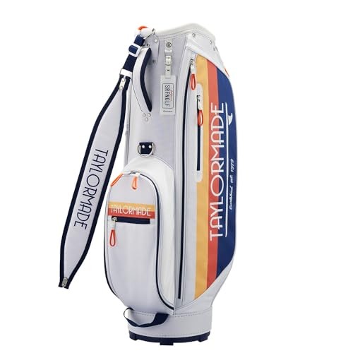 TaylorMade Golden State Golf Caddy Bag, White/Orange, Unisex