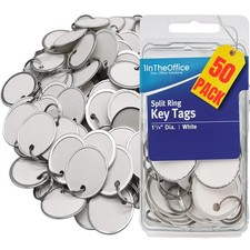 Key Tags with Ring, Key Tags with Labels, 50 Pack