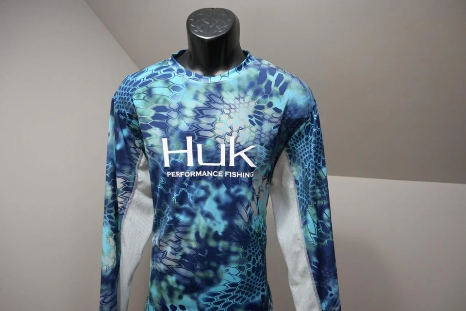 Camisa de Pesca HUK Agua UV Rendimiento Absorbente Manga Larga Para Hombre Talla Grande Foto 3 de 4