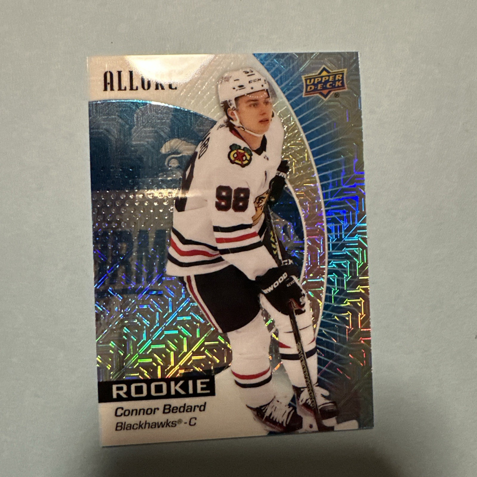 2023-24 Upper Deck Allure Blue Line Connor Bedard 19/35 Rookie Card #102