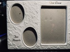 Vintage Russ Baby Parents Sonogram White Ceramic Family Picture Photo Frame