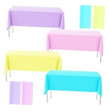 Pieces Pastel Tablecloths, Assorted Rainbow Color 54 x 108 inch 4 Macarons