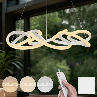 Pendelleuchte LED Hängelampe stufenlos dimmbar  Esstischlampe mit Fernbedienung - Bild 1 von 4