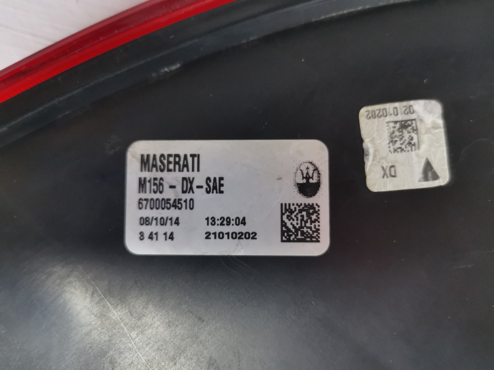 Maserati Quattroporte S Q4 3.0L AWD 2015 Rear Right Side Outer Tail Light Lamp