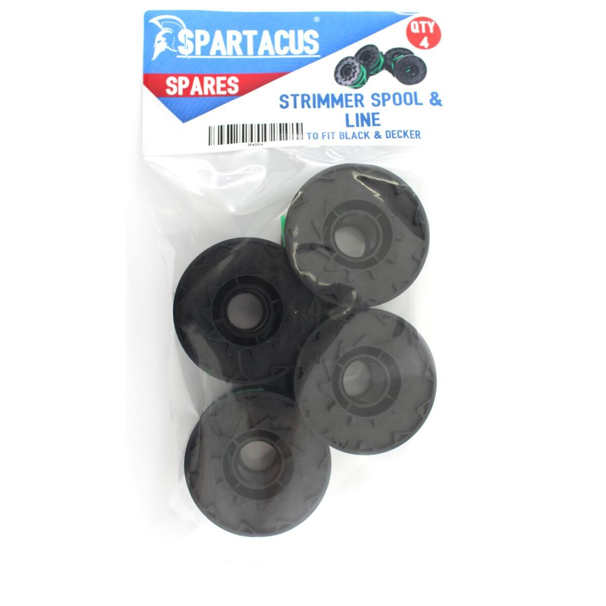 4x Spartacus SP431 Strimmer Trimmer Spool & Line Black & Decker 54V STC5433PC