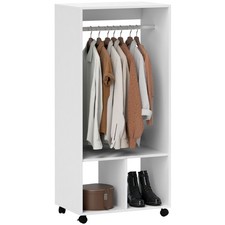 Mobiler Kleiderschrank Garderobe Schrank Regal für Schlafzimmer Weiß