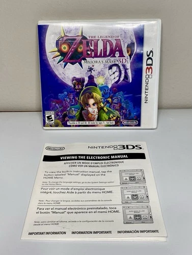 Legend of Zelda Majora's Mask 3D Nintendo 3DS Case & Insert Only NO GAME