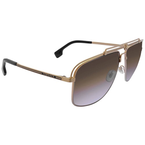 Versace Gray Gradient Brown Rectangular Men's Sunglasses VE2242 100289 61