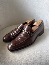 Salvatore Ferragamo Gancini Horsebit Leather Loafers Shoes Brown 9.5 D