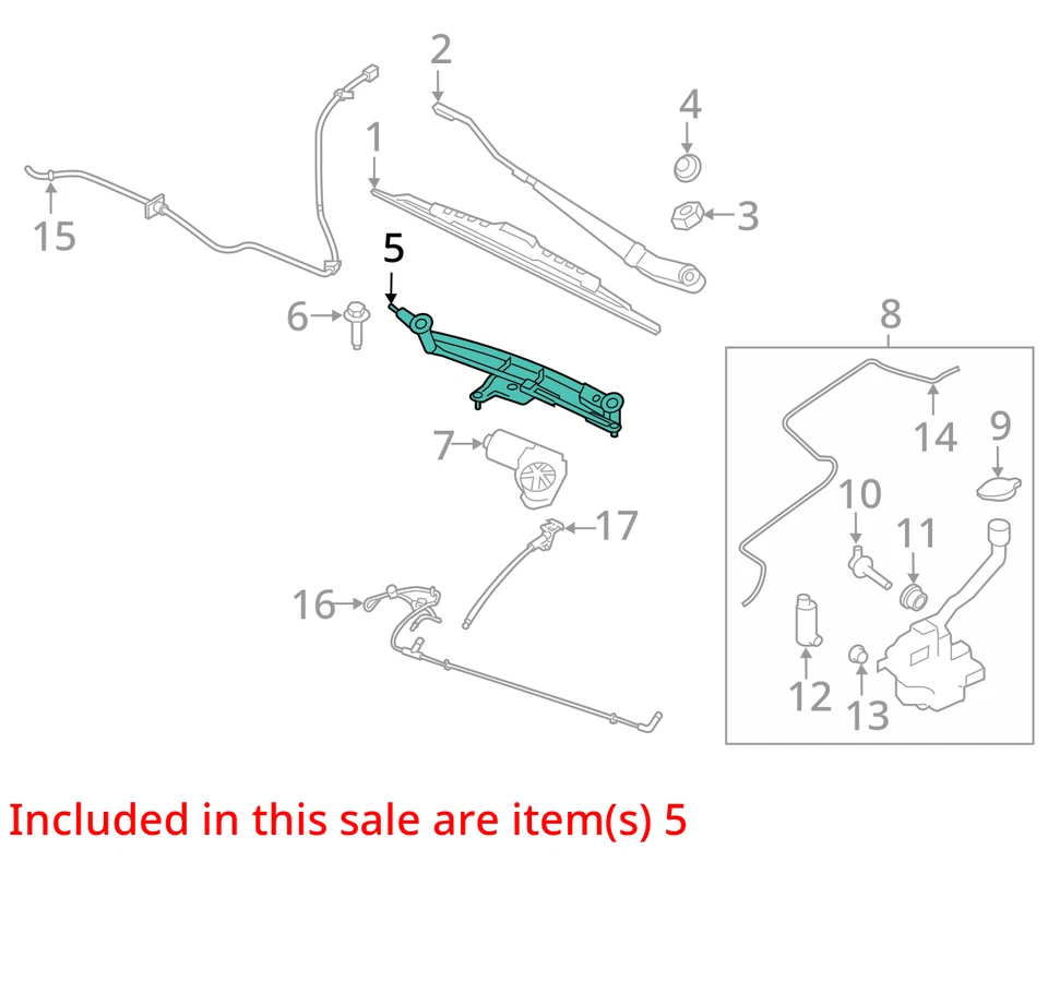 Lincoln MKT 2018 transmisión limpiaparabrisas OEM 59 k millas - LKQ413558095 Foto 4 de 4