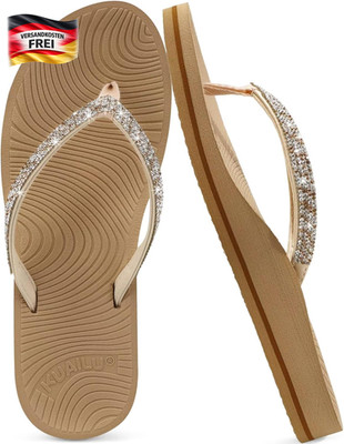 Damen Flip Flops mit Bogenstütze orthopädisch Yoga-Sohlen Sandalen Sommer Strand