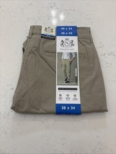 English Laundry Mens 4 Way Stretch Fabric Straight Fit Pant, Tan, 36x34 NWT