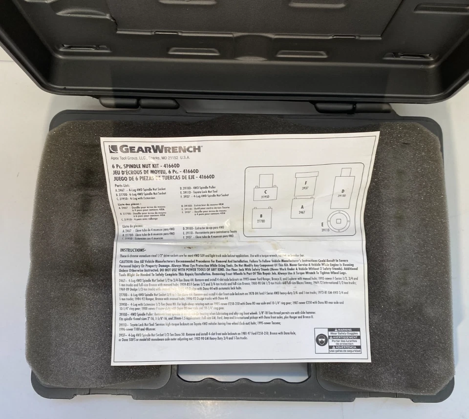 (MA6) GEARWRENCH 6 PC. SPINDLE NUT SET - 41660D Foto 4 de 4