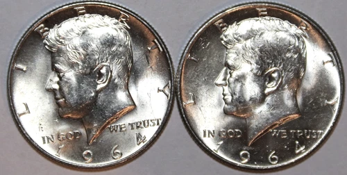 1964-D and 1964-P Kennedy Half Dollars - AU - #1176K50
