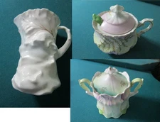 Rs Reinhold Schlegelmilch Germany Creamer Mustard W/Spoon Covered Sugar Pick1