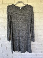 GAP Women’s Long Sleeve Lightweight Sweater Dress Sz XS Black And Grey