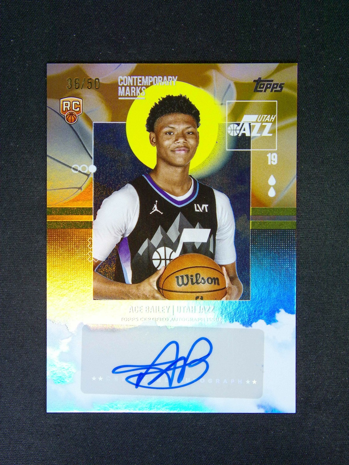 2025-26 Topps Flagship Ace Bailey RC Contemporary Marks Auto Gold Rainbow /50