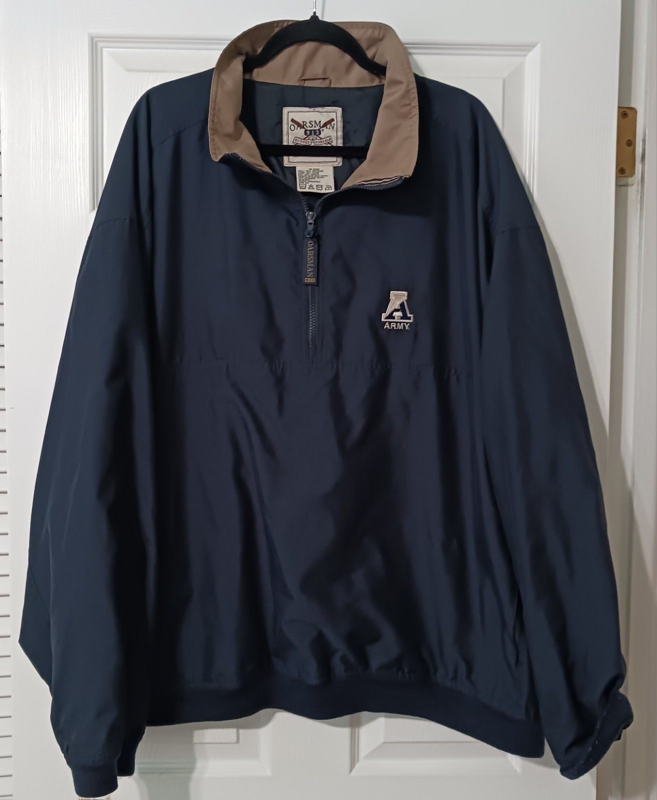 FILA Giacca pullover vintage Oarsman 913 ricamato esercito blu navy 1 4 zip uomo XXL
