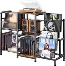 Large Record Player Stand, Vinyl Record Storage Holds up to 400 Albums, 3 Tier