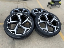 19 Vw Passat Golf Gti Jetta Oem 70070 Black Wheels Rims Tires Set