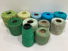 Vintage Knit-Cro-Sheen Partial Rolls of Thread Lot of 11  JP Coats