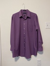 Stafford Performance "The Super Shirt  17.5, 34-35 Purple