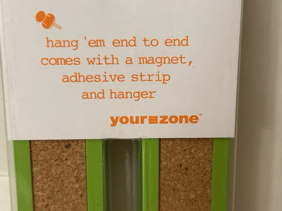 Your Zone Bulletin Bar Magnetic Cork Strips Board 2 Pack Classroom Dorm Green - Image 4 of 4