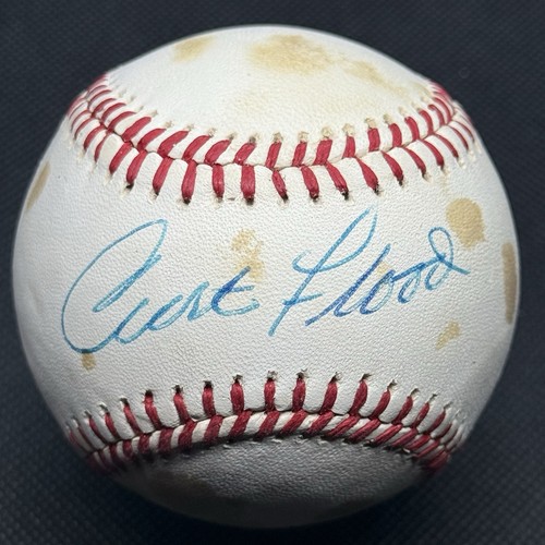 Curt Flood Signed Baseball JSA COA St Louis Cardinals HOF Hopeful?