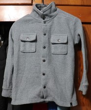 Quiksilver Youth Fleece Shirt Jacket Shacket Button Up Gray Youth Small YS 7/8
