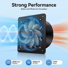 12" Exhaust Fan Ventilation Extractor Fan 110V Wall-Mounted Square Blower Home