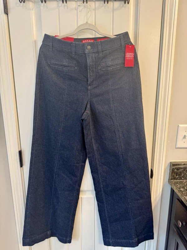 SPANX SPANXshape Wide Leg High Rise Stretch Dark Wash Jeans Women’s L