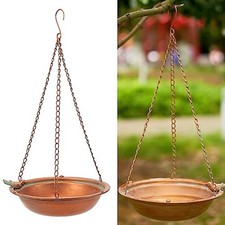 Metal Hanging Bird Baths for Outdoors,Outdoor Bird Feeder,Backyard, Champagne