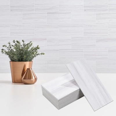 100 Pieces Peel and Stick Backsplash for Kitchen, 3'' x 6'' PVC Subway Tile 202...