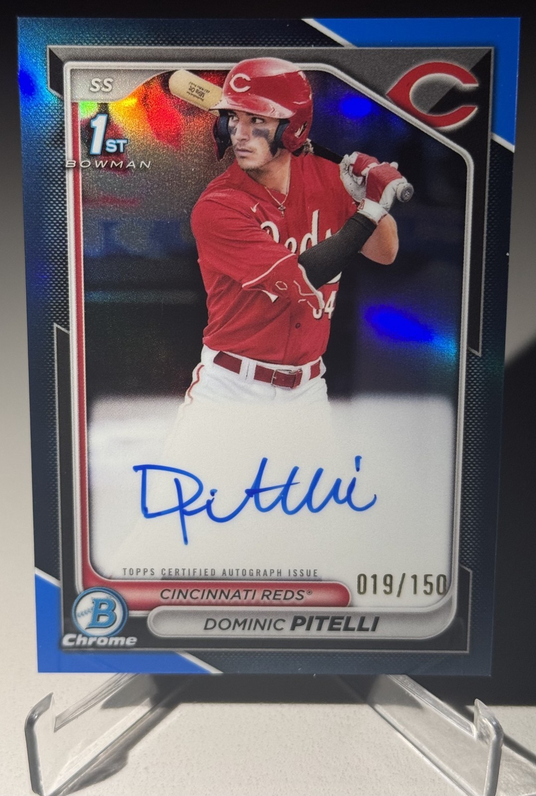 2024 Bowman Chrome - Dominic Pitelli - 1st Bowman - Blue Refractor Auto- 19/150!