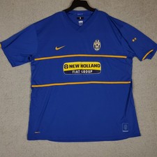 Vintage Nike Soccer Jersey Juventus 2007-08 Blue Gold New Holland Fiat Men's 3XL