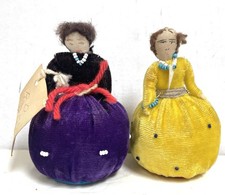 Pair of Vintage Pin Cushion Dolls Native American Made