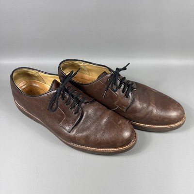 Samuel Hubbard Men's Highlander Oxford Shoes BROWN Pebble Grain Leather US 11.5