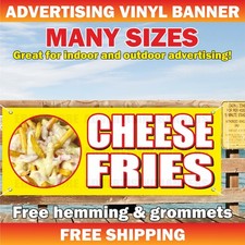 CHEESE FRIES Advertising Banner Vinyl Mesh Sign Potato Chips Fast Food Tornado