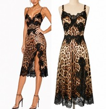SALE! $4,200 DOLCE & GABBANA Silk Satin lace Dress size 44-46