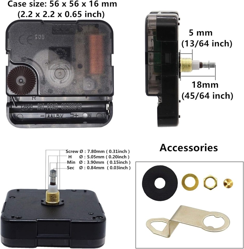 6168 Quartz Clock Movement Mechanism Kit DIY Wall Clock Repair Tool ...