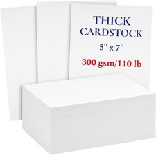 200 Sheets 5x7 White Heavyweight Cardstock Premium Quality for Crafts Invitat...