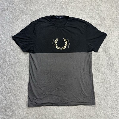 FRED PERRY Herren T Shirt Kurzarm Gr M Regular Fit Classic Logo Grau 1818