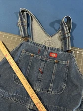 VTG Dickies Denim Overalls Mens 42x32 Blue 100% Cotton Classic Farmer Y2K