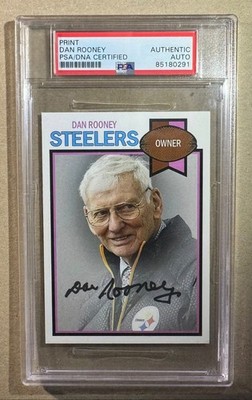 DAN ROONEY Autographed Oversized custom card STEELERS PSA DNA L@@K